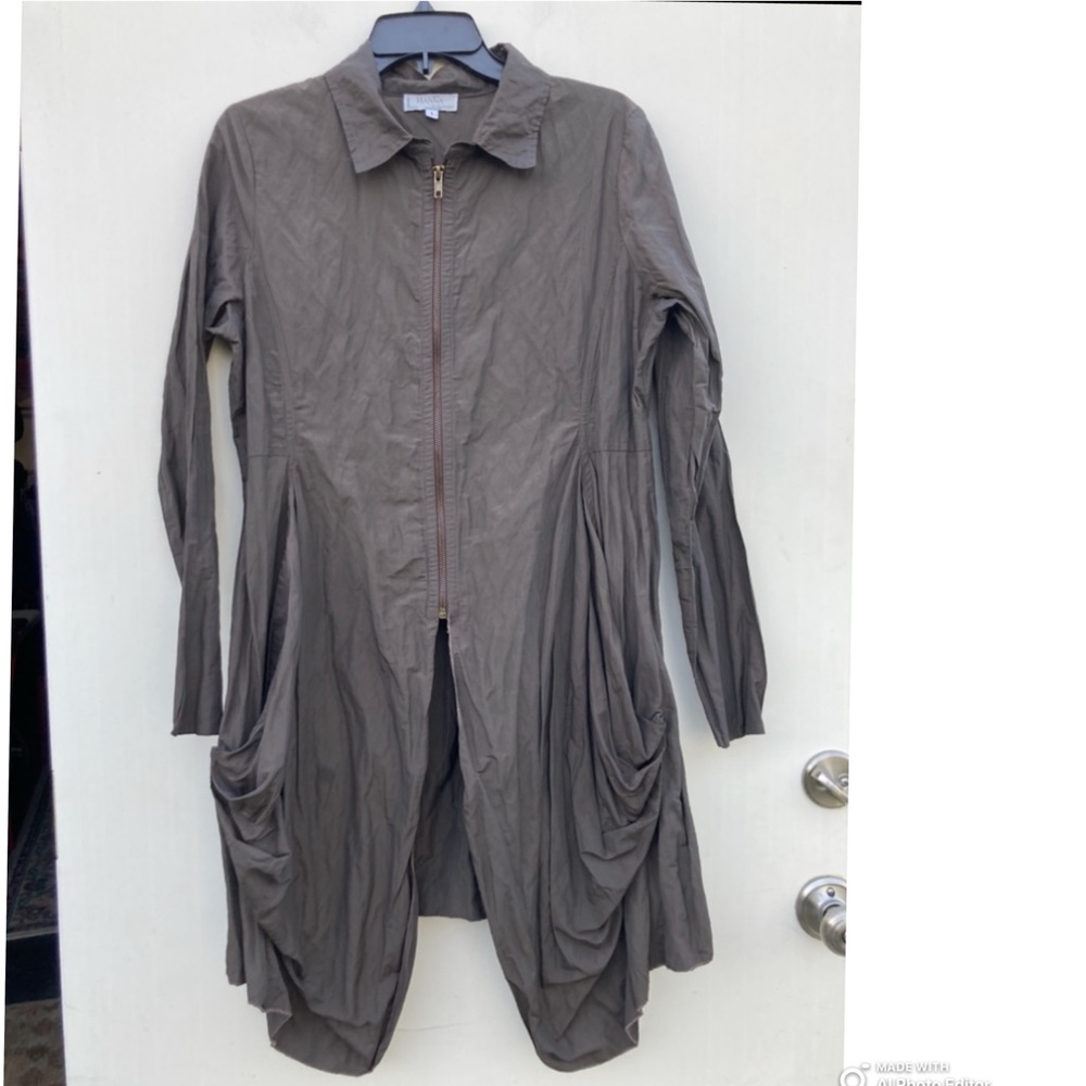 Hanna for La Journee Asymmetrical Jacket Zipper Unique Puffy Pockets Sz 1 (4-6)